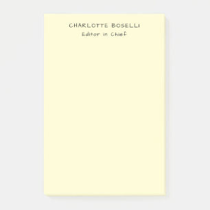Minimalist Plain Classical Professional Cream Post-it Notes