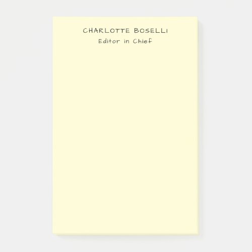 Minimalist Plain Classical Professional Cream Post-it Notes