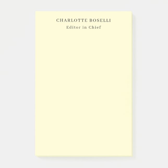Minimalist Plain Classical Professional Cream Post-it Notes (Front)