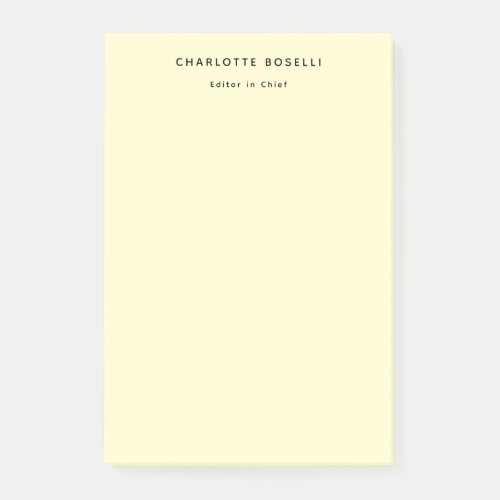 Minimalist Plain Classical Professional Cream Post_it Notes