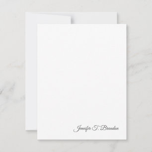 Minimalist Plain Classical Professional Note Card