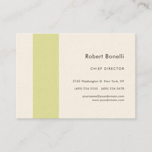 Minimalist Plain Cream Color Modern Business Card