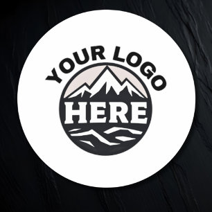 Minimalist Plain Custom Round Business Logo Classic Round Sticker