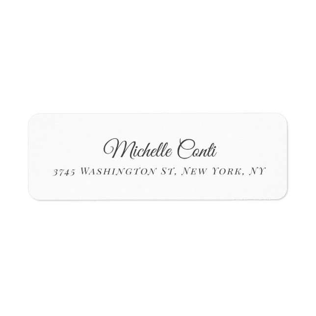 Minimalist Plain Elegant Legible Modern  Label (Front)