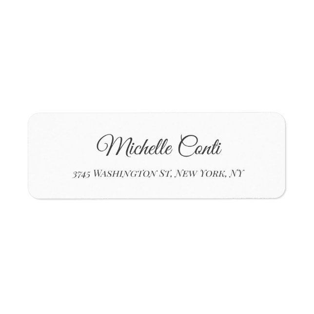 Minimalist Plain Elegant Legible Modern  Label (Front)