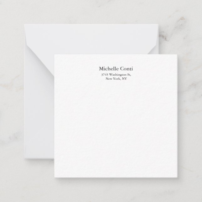 Minimalist Plain Elegant Legible Modern  Note Card (Front)