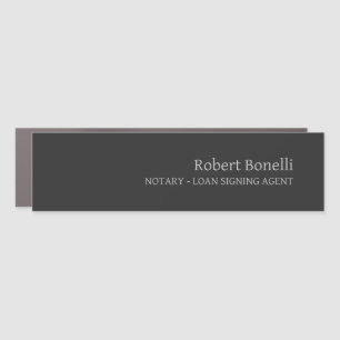 Minimalist Plain Grey Modern Notary Loan Agent Car Magnet