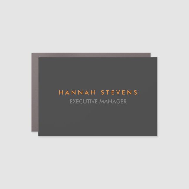 Minimalist Plain Grey Professional Modern Car Magnet (Front)