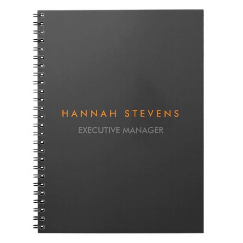 Minimalist Plain Grey Professional Modern Notebook
