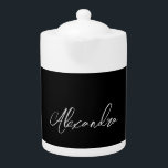 Minimalist Plain Handwritten Own Name Black Teapot<br><div class="desc">There's no need for confusion. A plain,  simple,  innovative design. This is you.</div>
