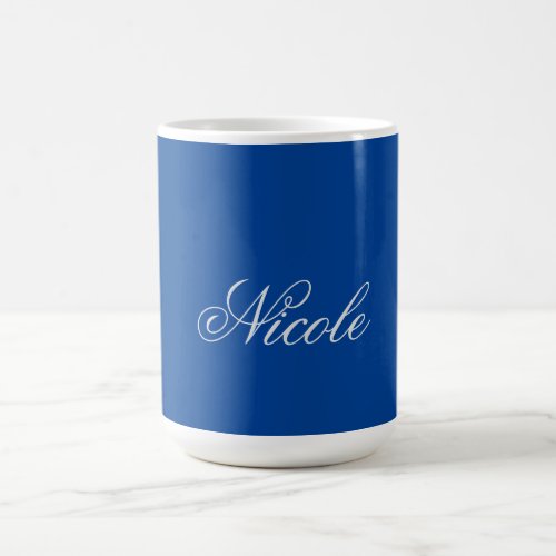 Minimalist Plain Handwritten Own Name Deep Blue Coffee Mug