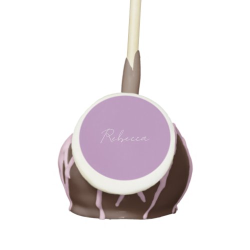 Minimalist Plain Handwritten Own Name Lavender Cake Pops