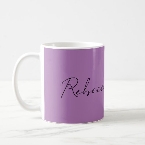 Minimalist Plain Handwritten Own Name Lavender Coffee Mug