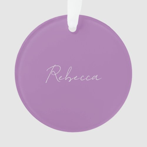 Minimalist Plain Handwritten Own Name Lavender Ornament