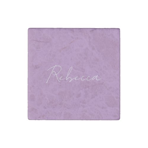 Minimalist Plain Handwritten Own Name Lavender Stone Magnet