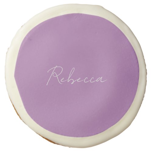 Minimalist Plain Handwritten Own Name Lavender Sugar Cookie