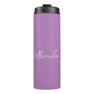 Minimalist Plain Handwritten Own Name Lavender Thermal Tumbler