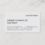 [ Thumbnail: Minimalist, Plain Law Professional Business Card ]