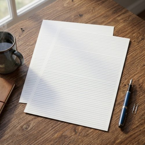 Minimalist Plain Lined Stationery Paper with Lines