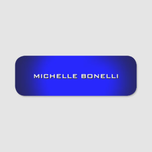 Minimalist Plain Modern Blue Grey Name Tag