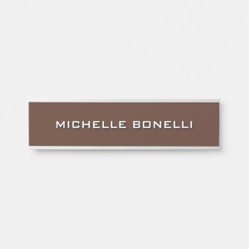 Minimalist Plain Modern Brown Door Sign