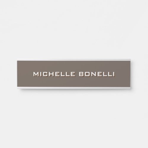 Minimalist Plain Modern Brown Door Sign