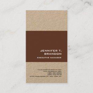 Minimalist Plain Modern Brown Professional Kraft Business Card