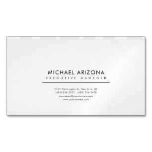 Minimalist Plain Modern Business Card Magnet
