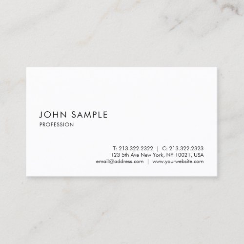 Minimalist Plain Modern Elegant Professional Business Card