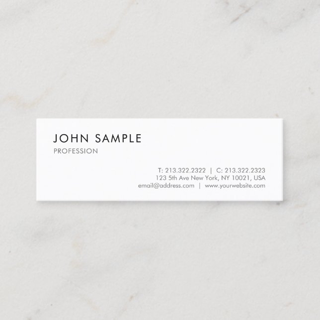 Minimalist Plain Modern Elegant Trendy Design Mini Business Card (Front)