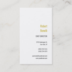 Minimalist Plain Modern Gold Color Name Business Card