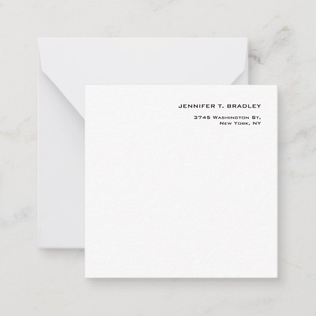 Minimalist Plain Modern Note Card (Front)