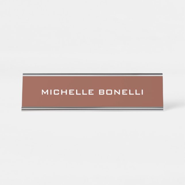Minimalist Plain Modern Personal Desk Name Plate (Front)