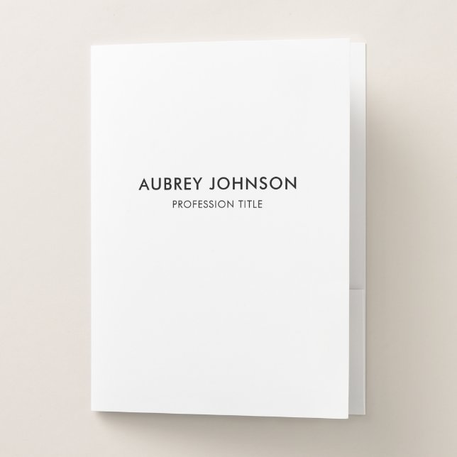 Minimalist Plain Modern Pocket Folder (Front)