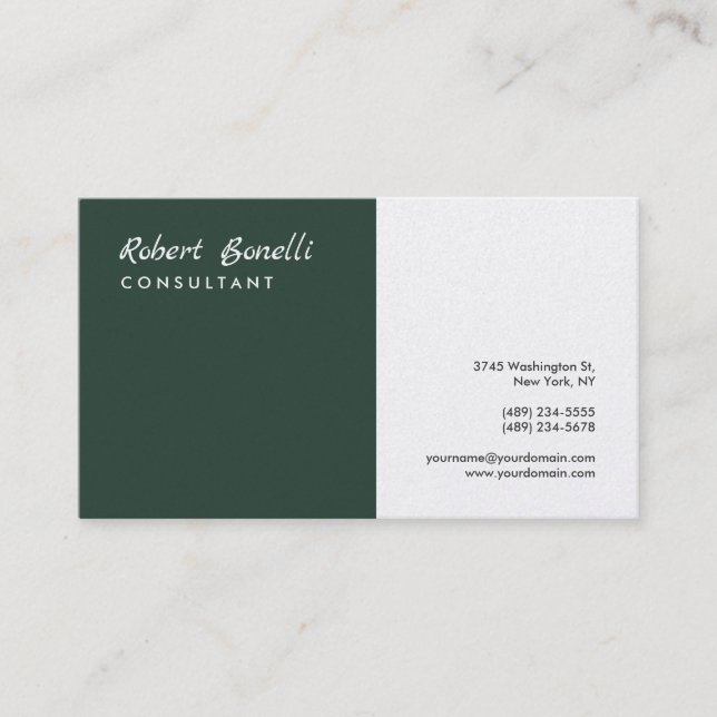 Minimalist Plain Modern Premium Pearl Business Card (Front)