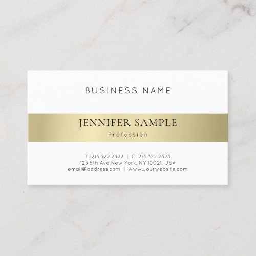 Minimalist Plain Modern Professional Elegant Gold Business Card