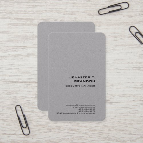 Minimalist Plain Modern Professional Grey Business Card