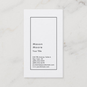Minimalist Plain Modern Style Professional White Business Card
