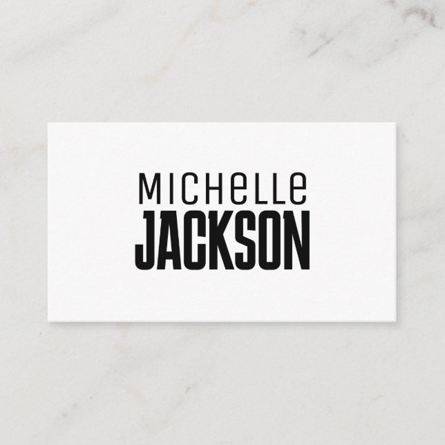 Minimalist Plain Modern Your Name Message Enclosure Card (Front)
