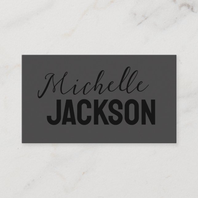 Minimalist Plain Modern Your Name Message Enclosure Card (Front)