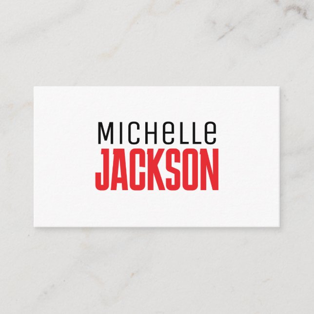 Minimalist Plain Modern Your Name Message Enclosure Card (Front)