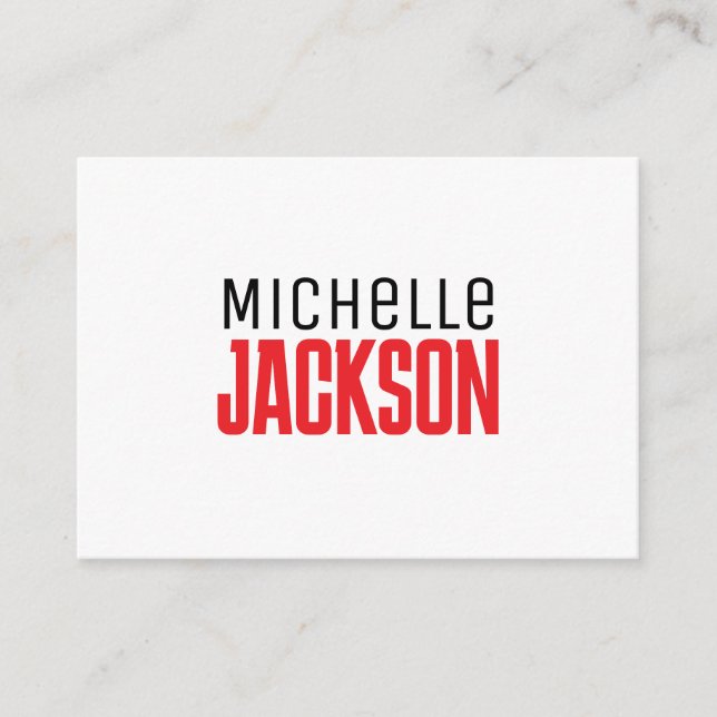 Minimalist Plain Modern Your Name Message Enclosure Card (Front)