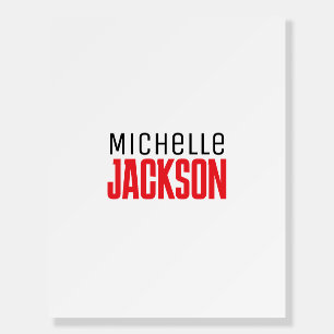 Minimalist Plain Modern Your Name Message Foam Board