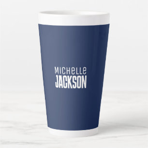 Minimalist Plain Modern Your Name Message Latte Mug