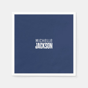 Minimalist Plain Modern Your Name Message Napkins
