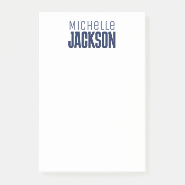 Minimalist Plain Modern Your Name Message Post-it Notes (Front)