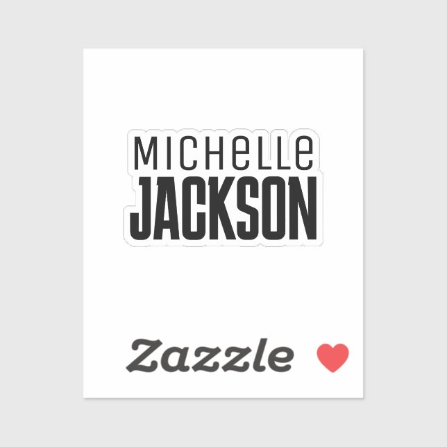 Minimalist Plain Modern Your Name Message Sticker (Sheet)