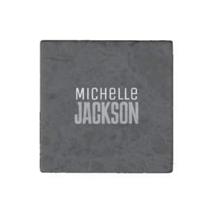 Minimalist Plain Modern Your Name Message Stone Magnet