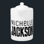 Minimalist Plain Modern Your Name Message Teapot<br><div class="desc">Would you like to own a product with your name? It is very simple,  aesthetic and attractive.</div>