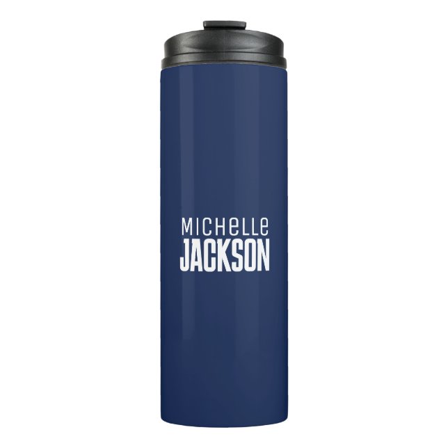 Minimalist Plain Modern Your Name Message Thermal Tumbler (Front)